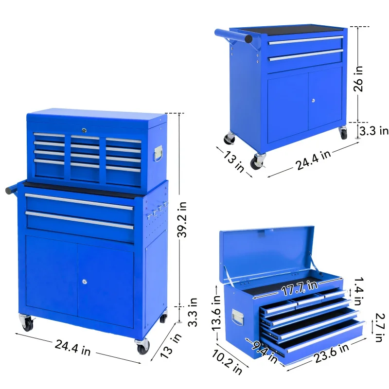 Heavy-Duty 8-Drawer Rolling To - Workshop Tools Organizer 评论和价格