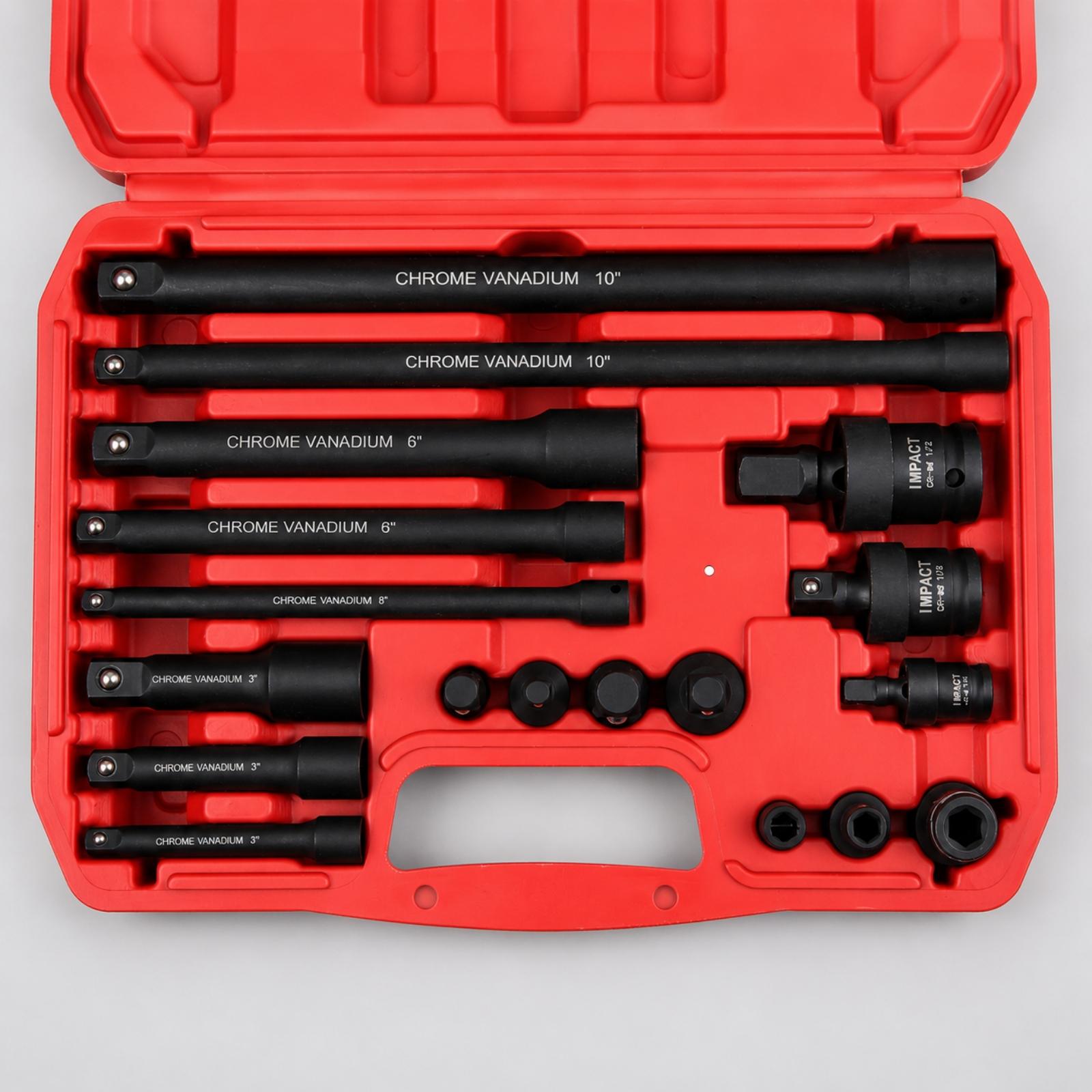 Impact Wrench Kit 18 Piece Ext - Tools For Garage 评论和价格