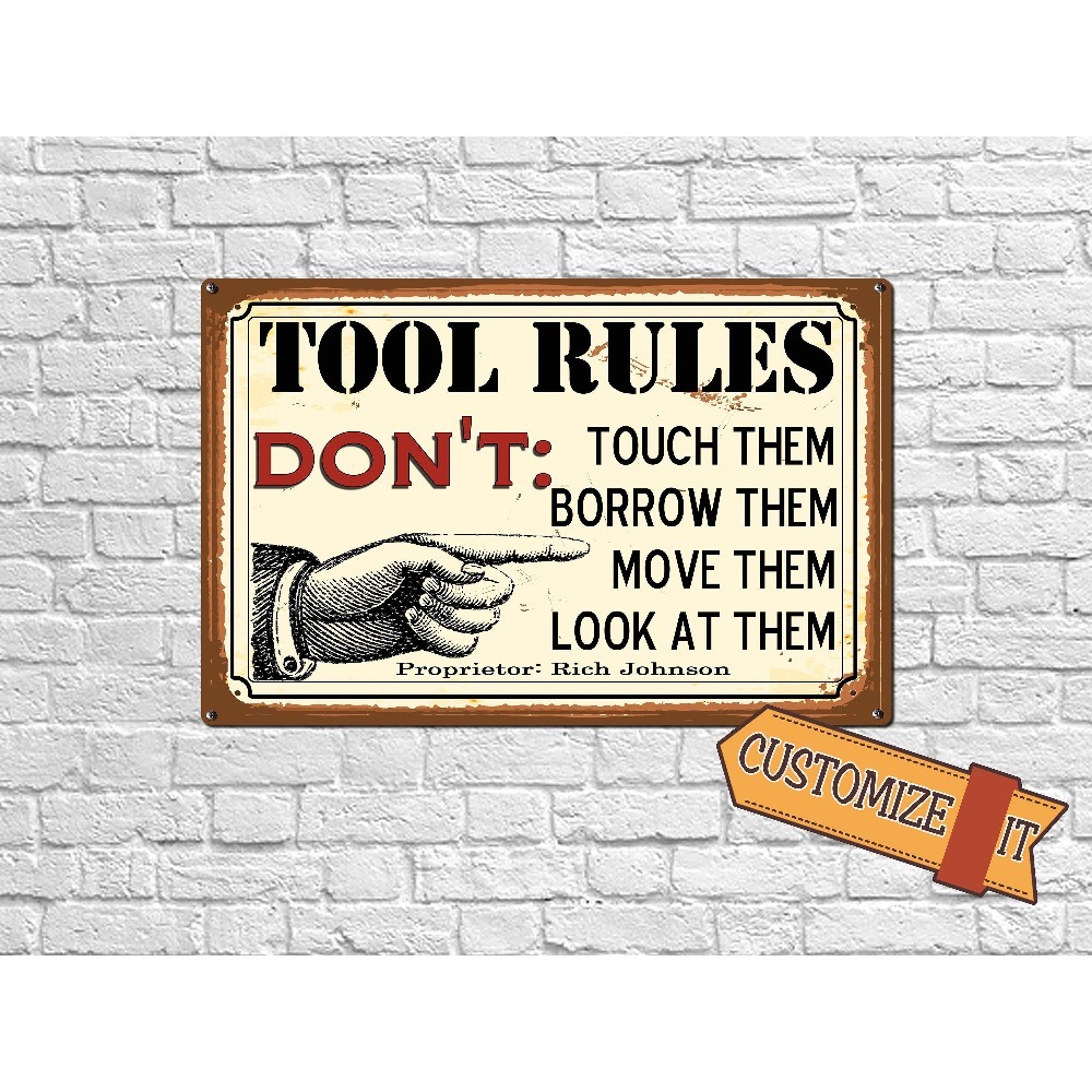 1pc Customizable Tool Rules Me - Workshop Tools And Names 评论和价格